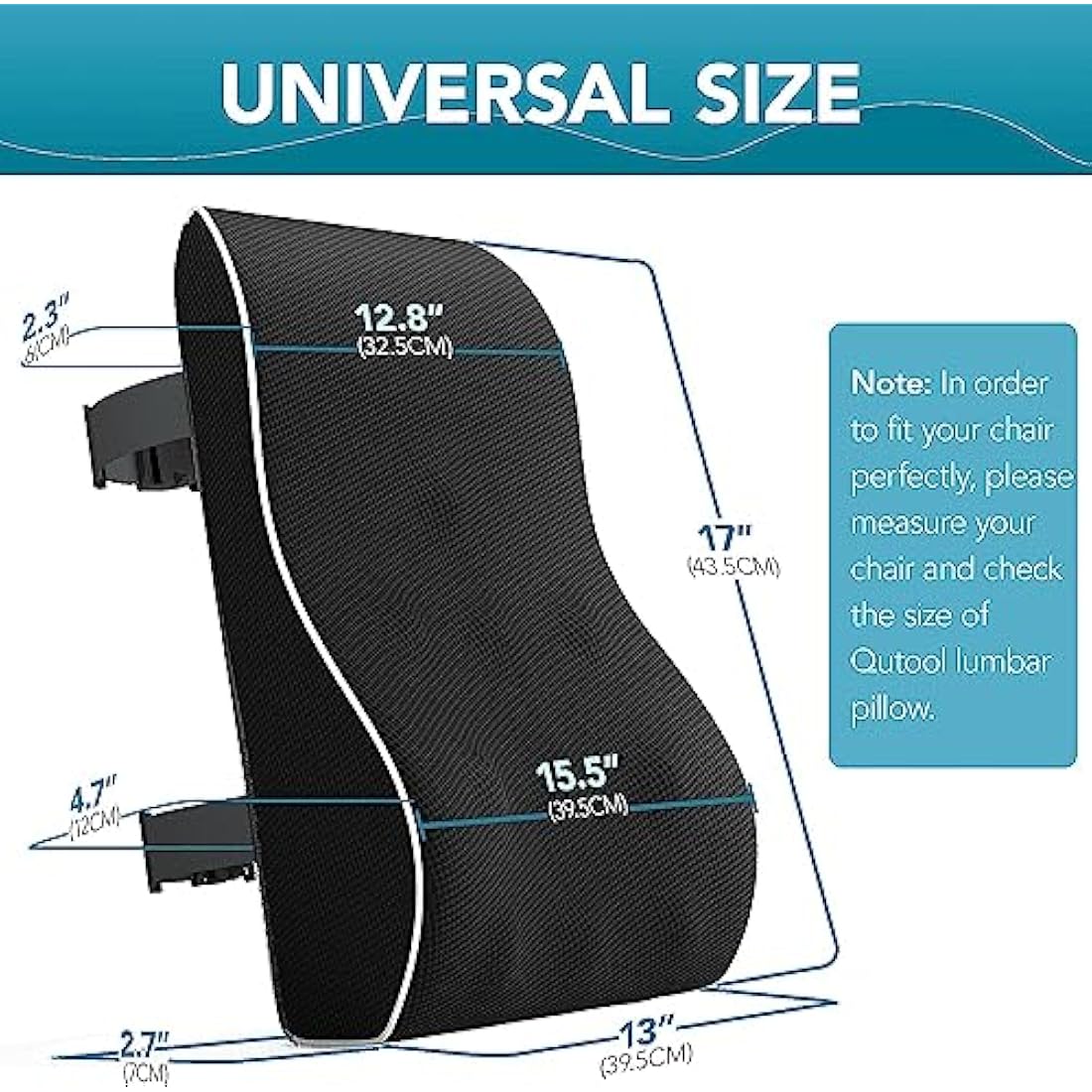 QUTOOL Memory Foam Lumbar Support Pillow | Ergonomic Back Cushion