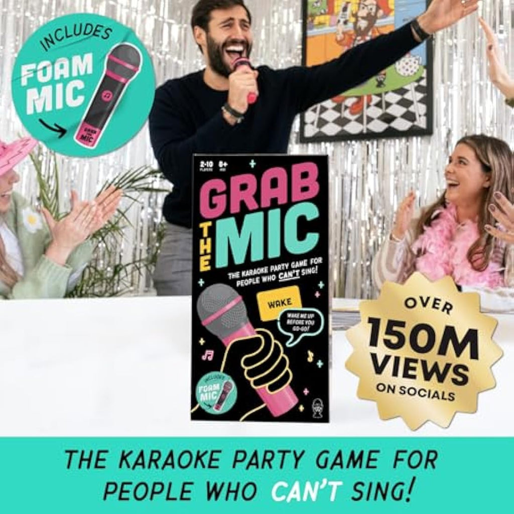 Lucky Egg Grab the Mic - Family Karaoke Board Game for 2-10 Players