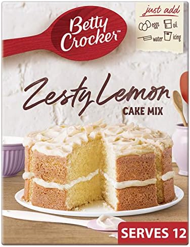 Betty Crocker Zesty Lemon Cake Mix - 425g Baking Mix (Pack of 6)
