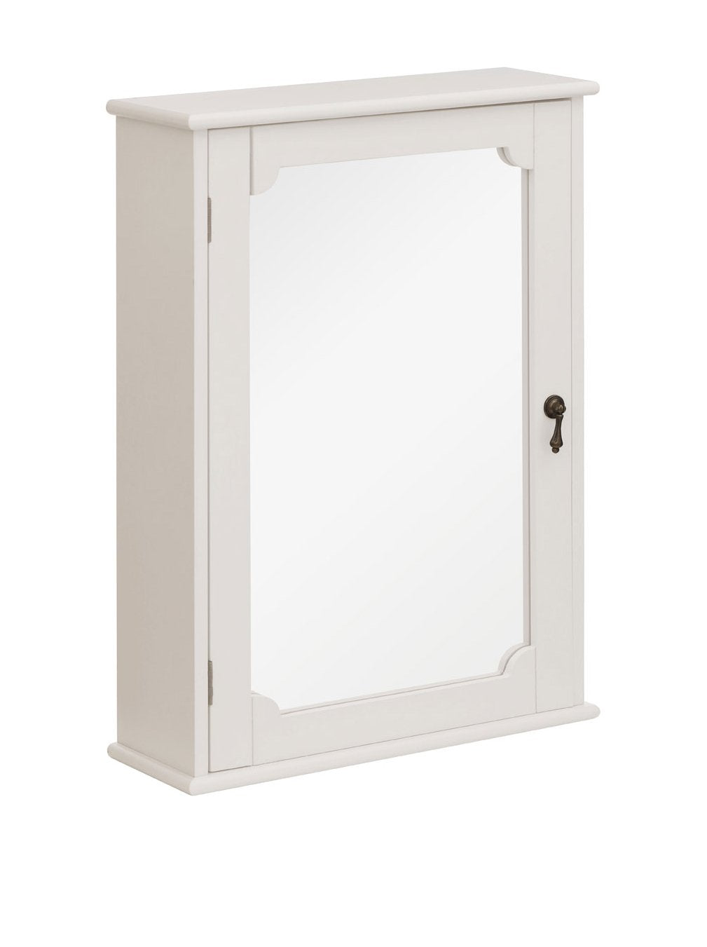 Premier Housewares Marcella Mirrored Wall Cabinet – Ivory MDF Storage