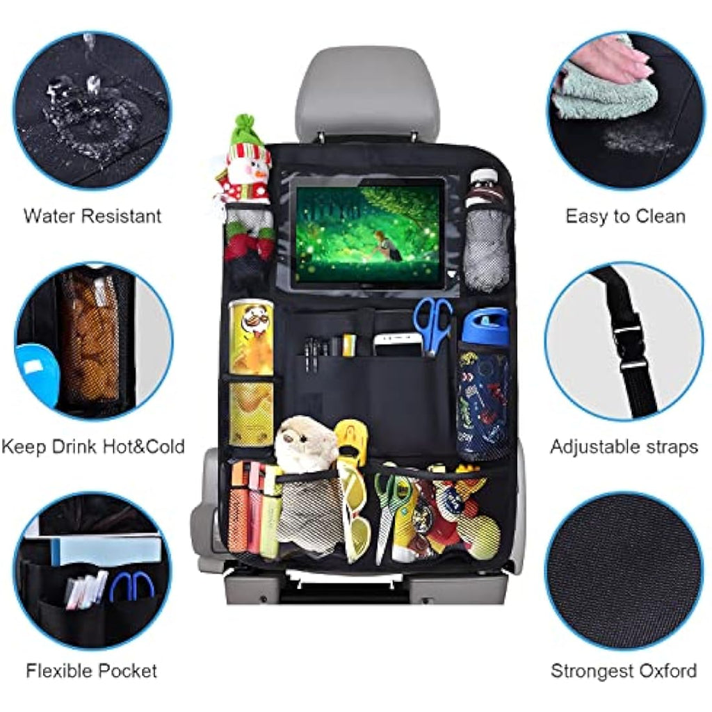 AiQInu Car Back Seat Organiser & Protector | Waterproof Oxford | 2 Pack