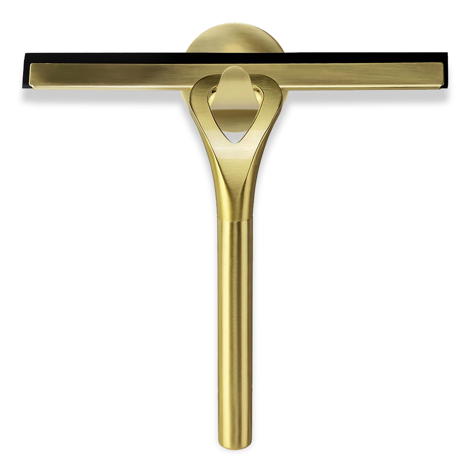 WGFOIP Gold Shower Squeegee | Brushed Brass Stainless Steel with Hook