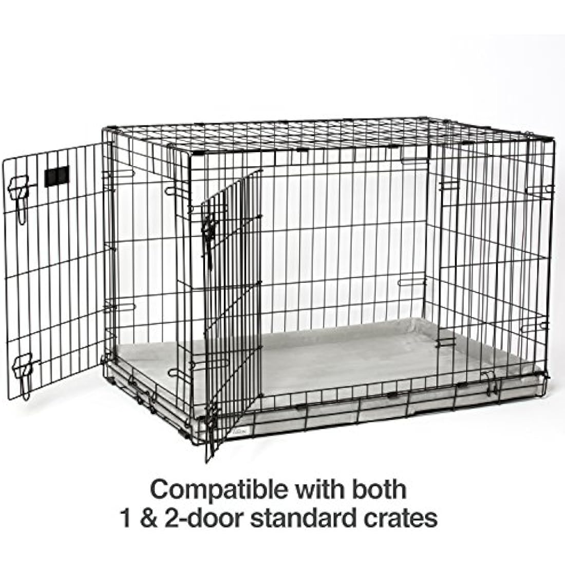 PetFusion PuppyChoice Orthopedic Dog Crate Mat | Grey Suede - Medium