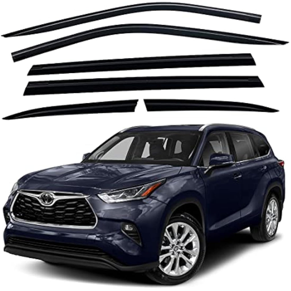 Auto Clover Wind Deflectors for Toyota Highlander 2021+ | 6-Piece Set