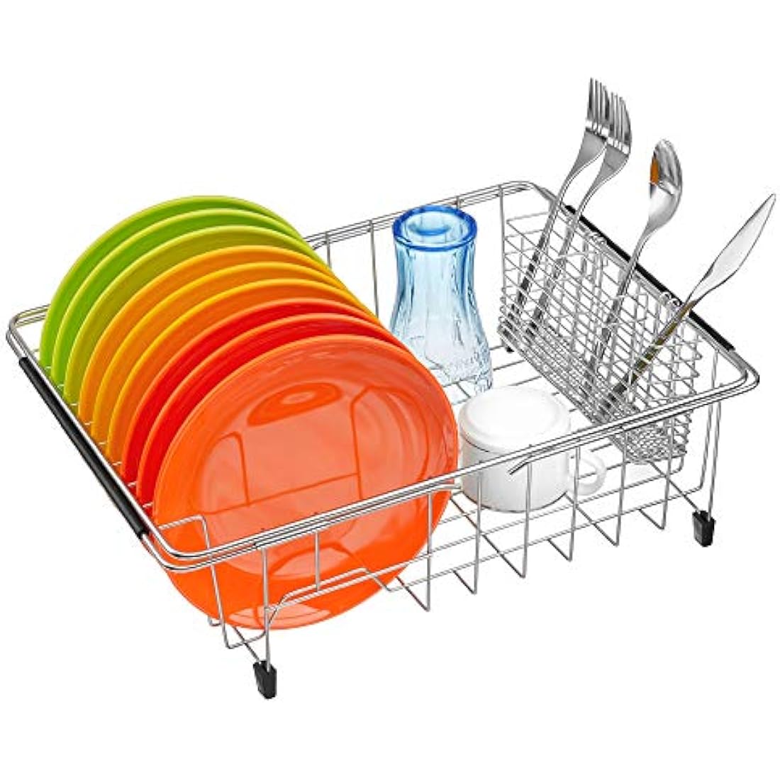 iPEGTOP Expandable Dish Drying Rack | 304 Stainless Steel Over Sink