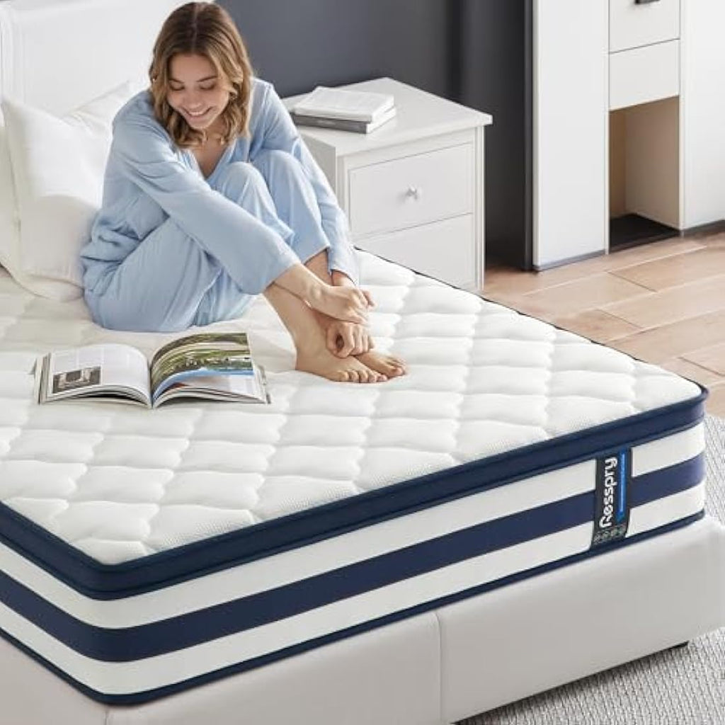Resspry Single Mattress | 12 Inch Memory Foam and Pocket Spring Hybrid