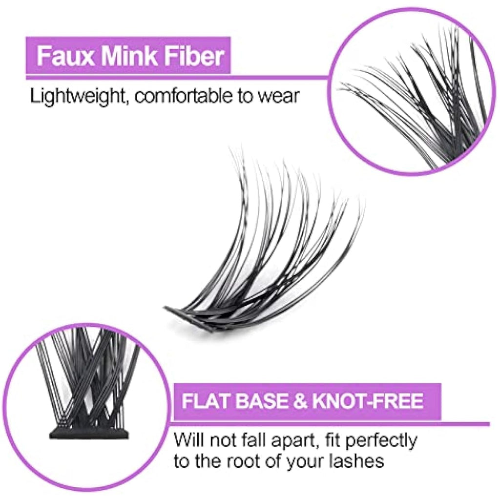 Jolof Store 240pcs Cluster Eyelash Extensions | 40D D Curl 10mm Lashes