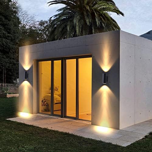 Klighten Outdoor Wall Lights – 2 Pack IP65 Modern Aluminum Up Down Lamps