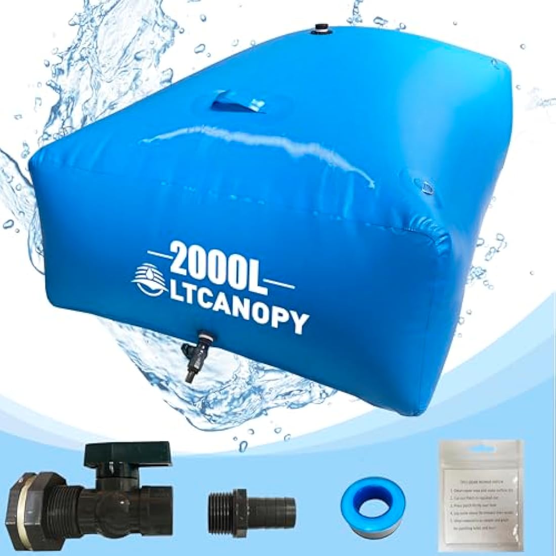LTCANOPY 2000L Foldable Water Bladder – Collapsible PVC Storage Tank