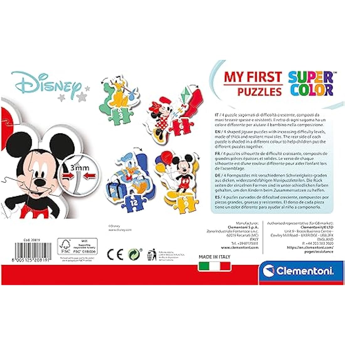 Clementoni Disney Mickey Mouse My First Jigsaw Puzzle - 4 Pack for Ages 2+