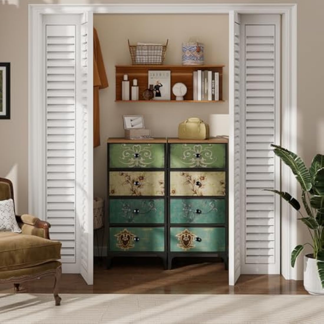 Jolof Store Slim Chest of Drawers | 4-Drawer Fabric Storage Unit
