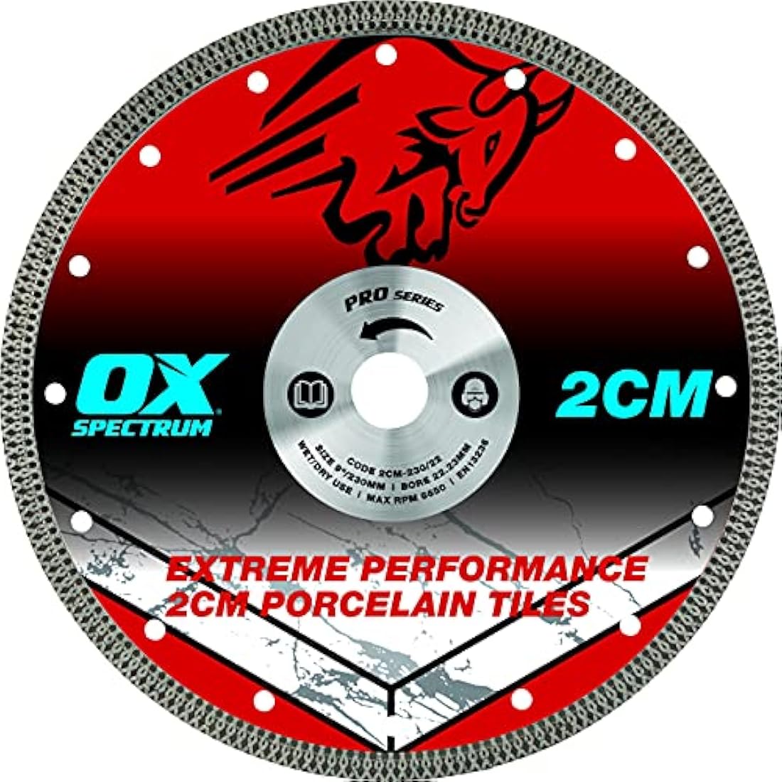 OX Pro 180mm Diamond Blade – 2CM Porcelain & Ceramic Tile Cutting Blade