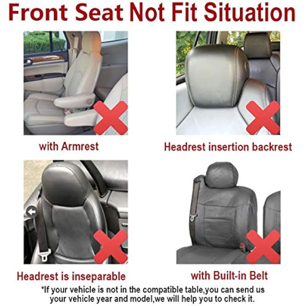 Car Seat Covers – 2 Front Seats Breathable PU Leather