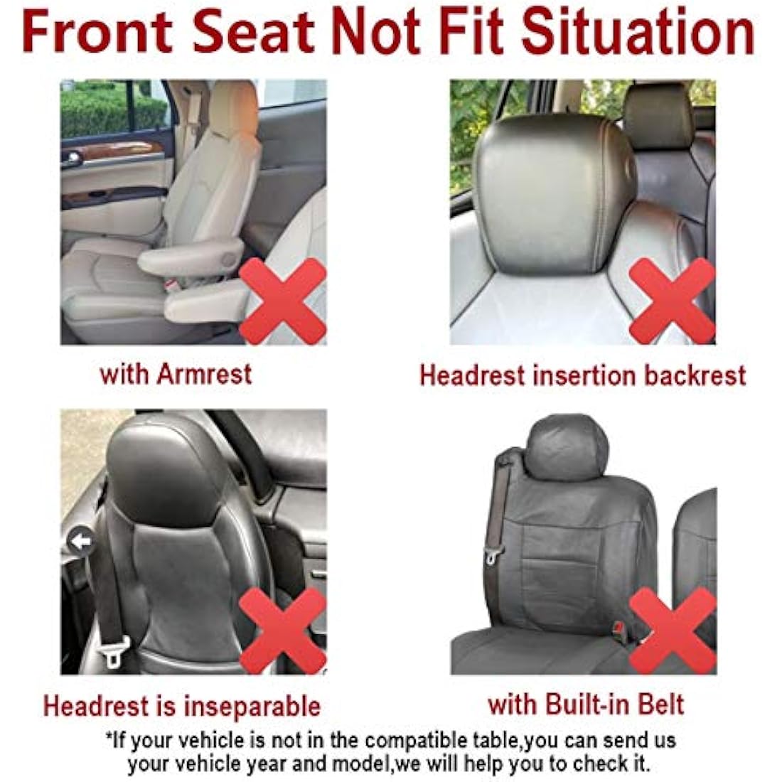 Car Seat Covers – 2 Front Seats Breathable PU Leather