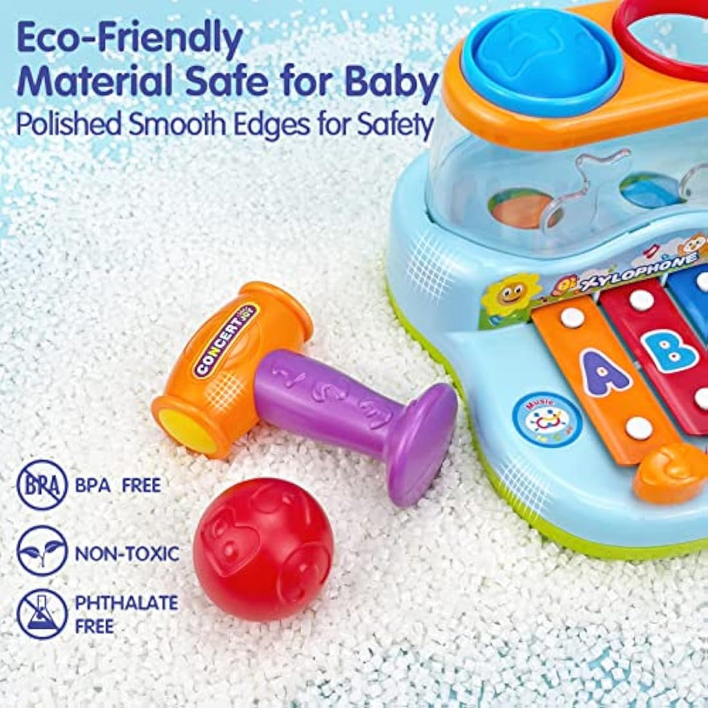 HOLA 2-in-1 Pound a Ball with Xylophone – Musical Educational Toy