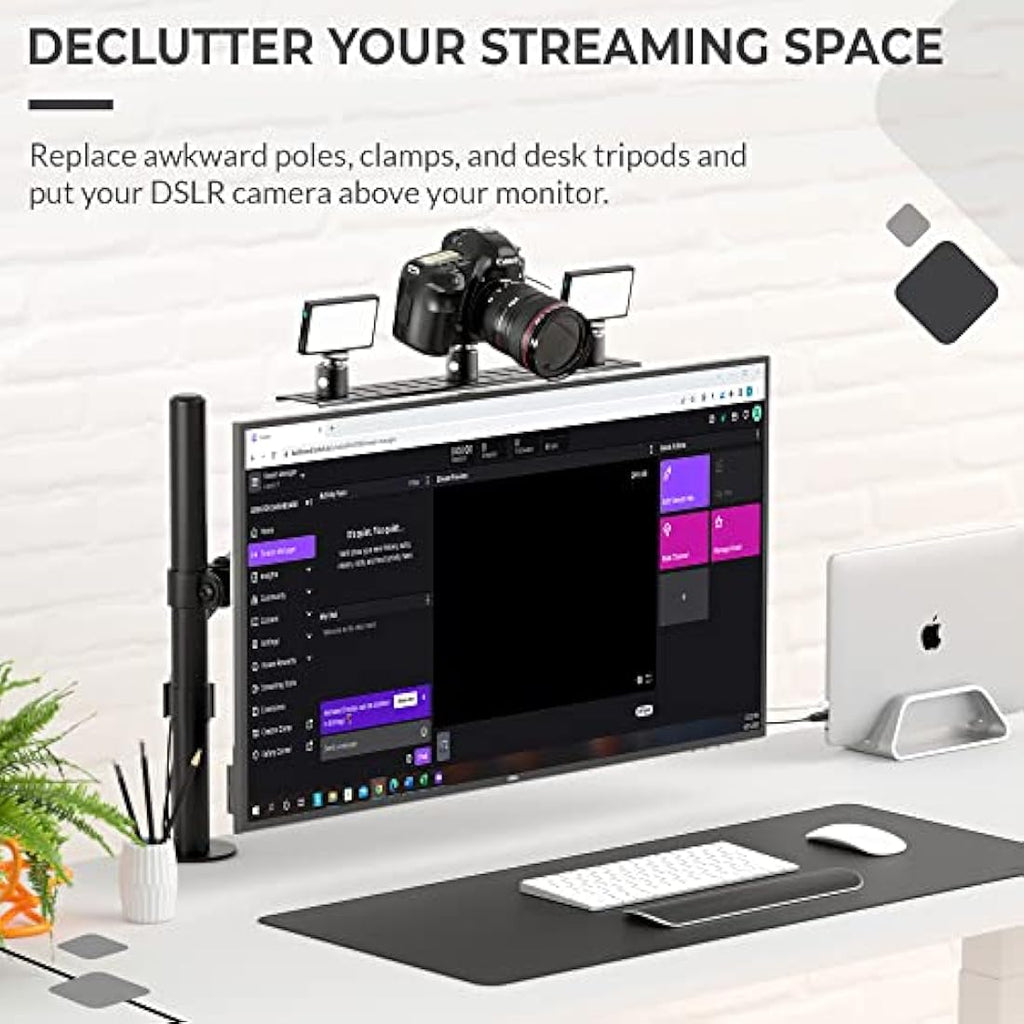 HumanCentric VESA Monitor Shelf | DSLR Camera and Webcam Mount