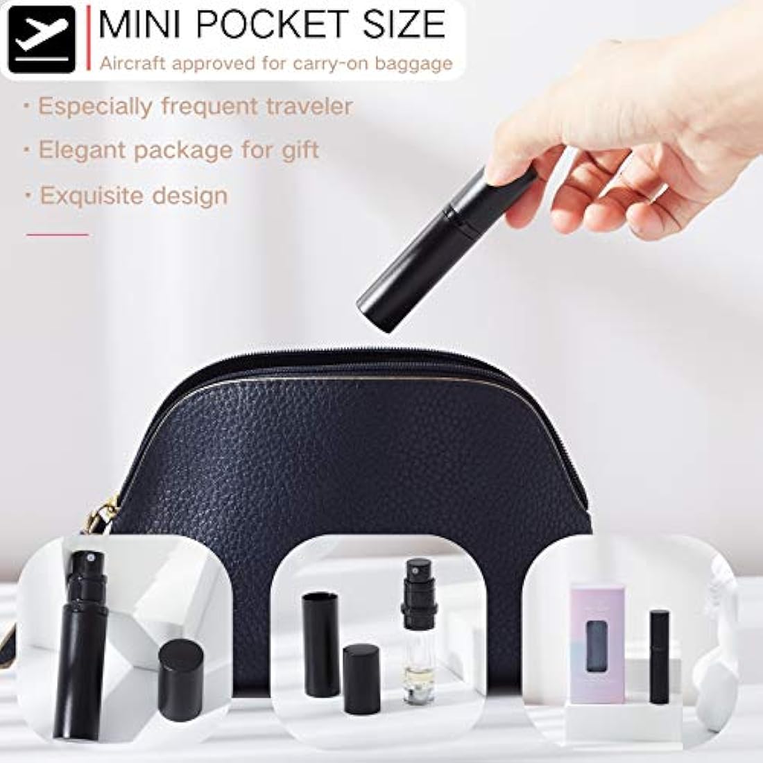 AsaNana Refillable Perfume Atomiser | 5ml Leakproof Travel Bottle