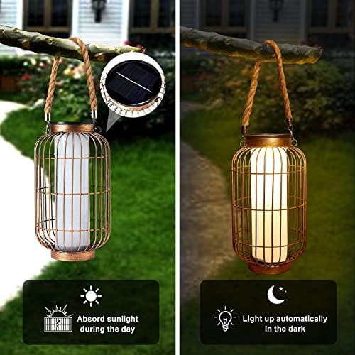 pearlstar Large Solar Lantern – Heavy Duty Metal Outdoor Hanging Light