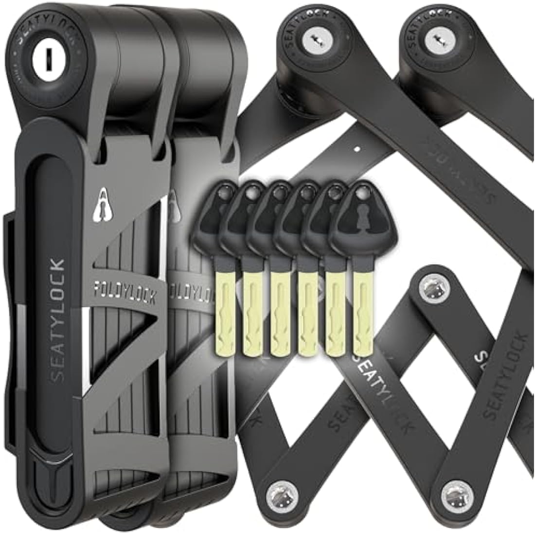 FoldyLock Compact Folding Bike Locks – Set of 2 Heavy Duty 85cm Locks