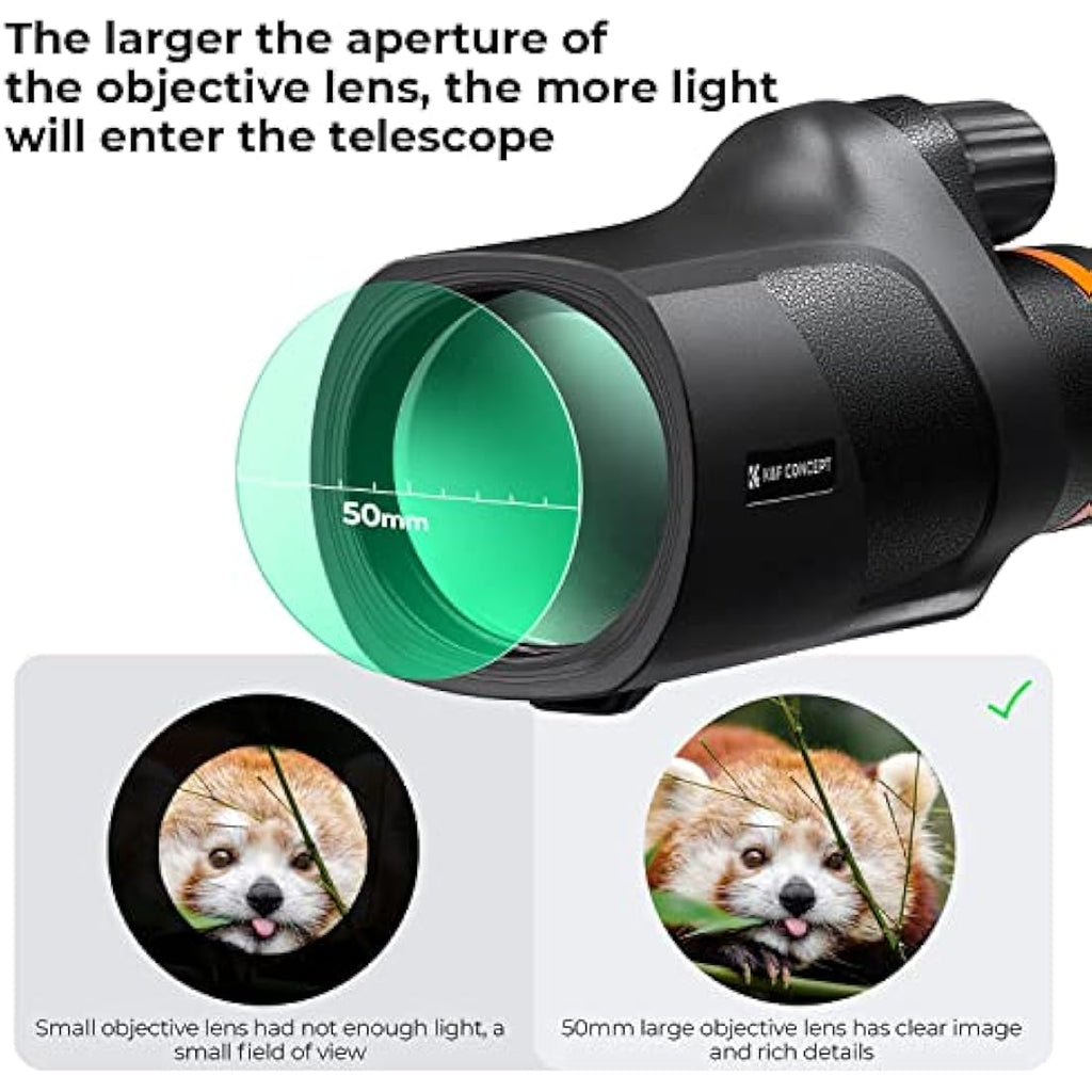 K&F Concept 12X50 High Power Monocular – IP66 Waterproof BAK4 Prism