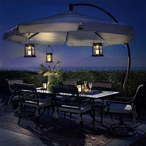 GIGALUMI Solar Hanging Lanterns – 8 Pack Waterproof Outdoor Candle Lights