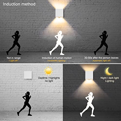 Klighten 2PCS Outdoor Wall Light with Motion Sensor - IP54 Waterproof White