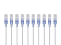 Monoprice SlimRun Cat6A Ethernet Patch Cable | 10G 30AWG White 10-Pack