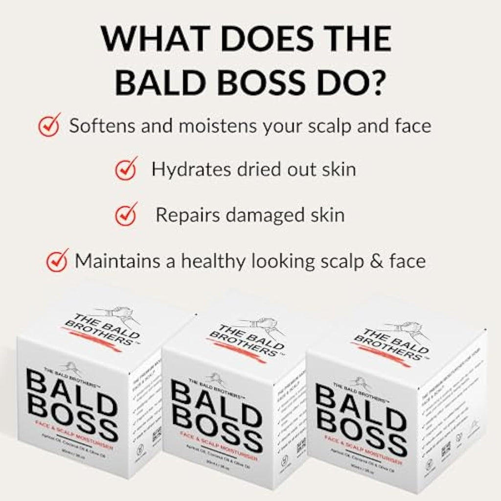 The Bald Brothers Bald Boss Scalp & Face Moisturiser - 2 Pack Vegan Cream