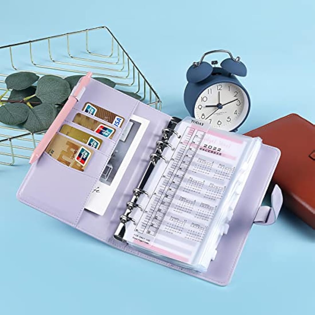 ChangWanna A6 Budget Binder - PU Leather Money Organiser with Cash Envelopes