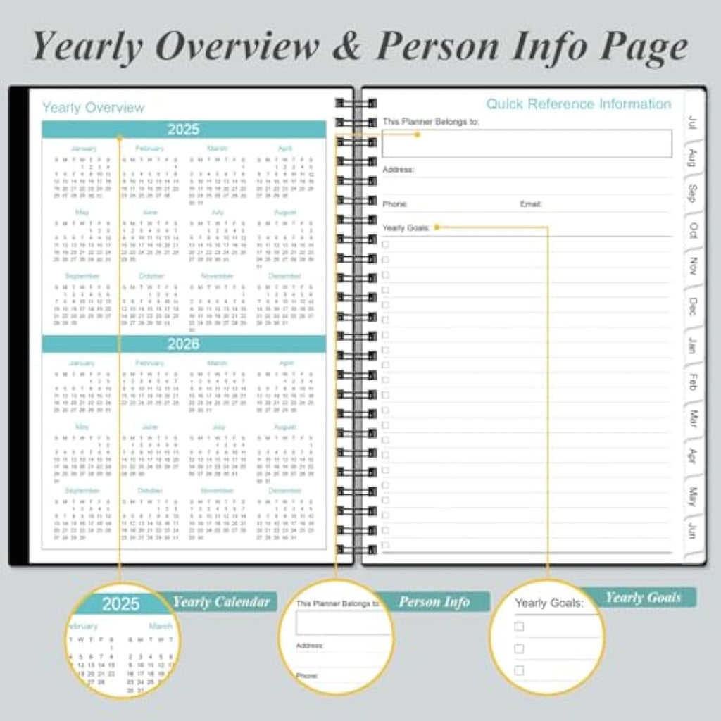 Jolof Store 2025-2026 Hourly Appointment Book | Weekly Planner, Black