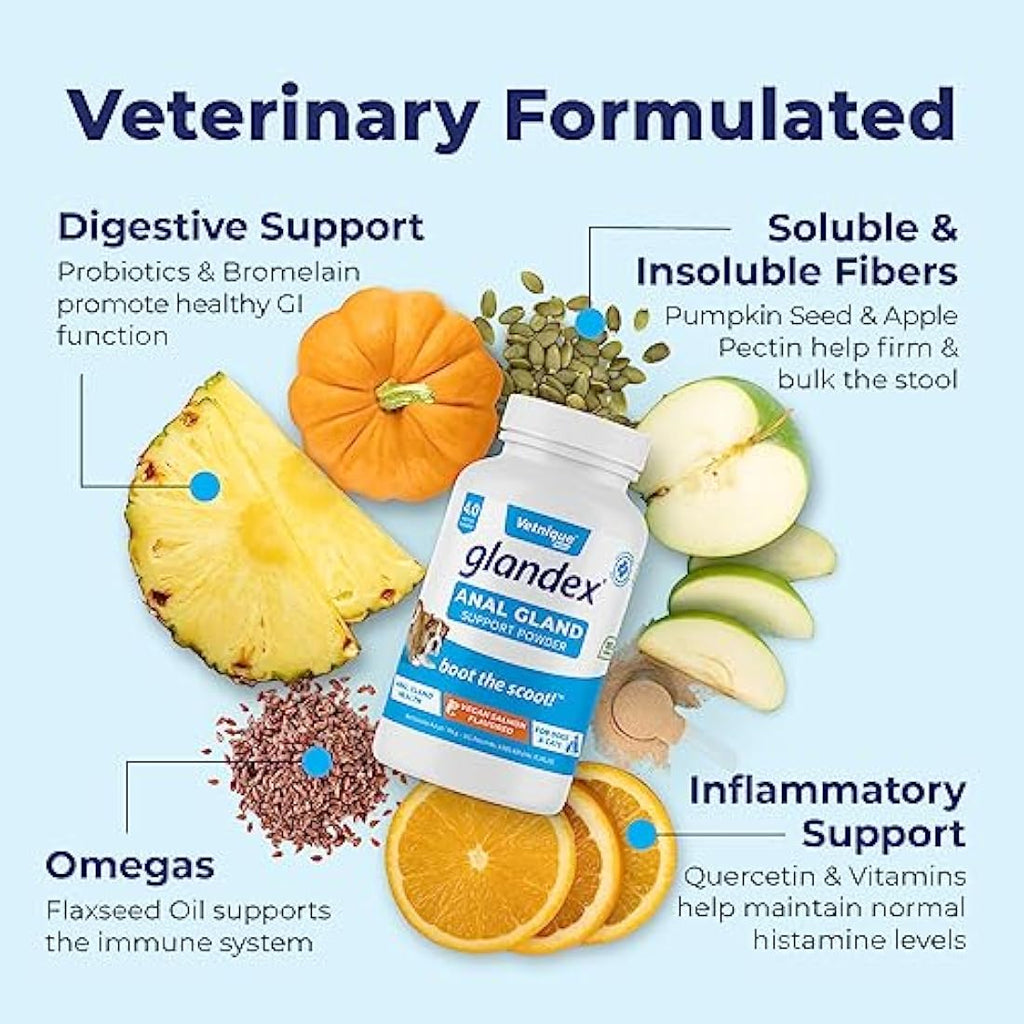 Glandex Anal Gland Fiber Supplement Powder for Dogs & Cats - Pumpkin (114g)