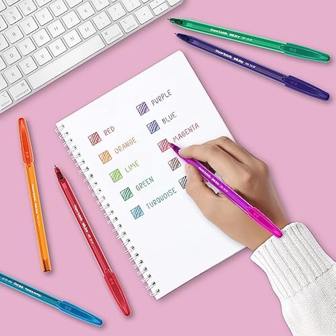 Paper Mate InkJoy 100ST Ballpoint Pens | Medium Point | Red | 50 Count