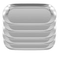YUENPUN Stainless Steel Oval Mirror Trays – 5 Pack Silver Vanity Organizers