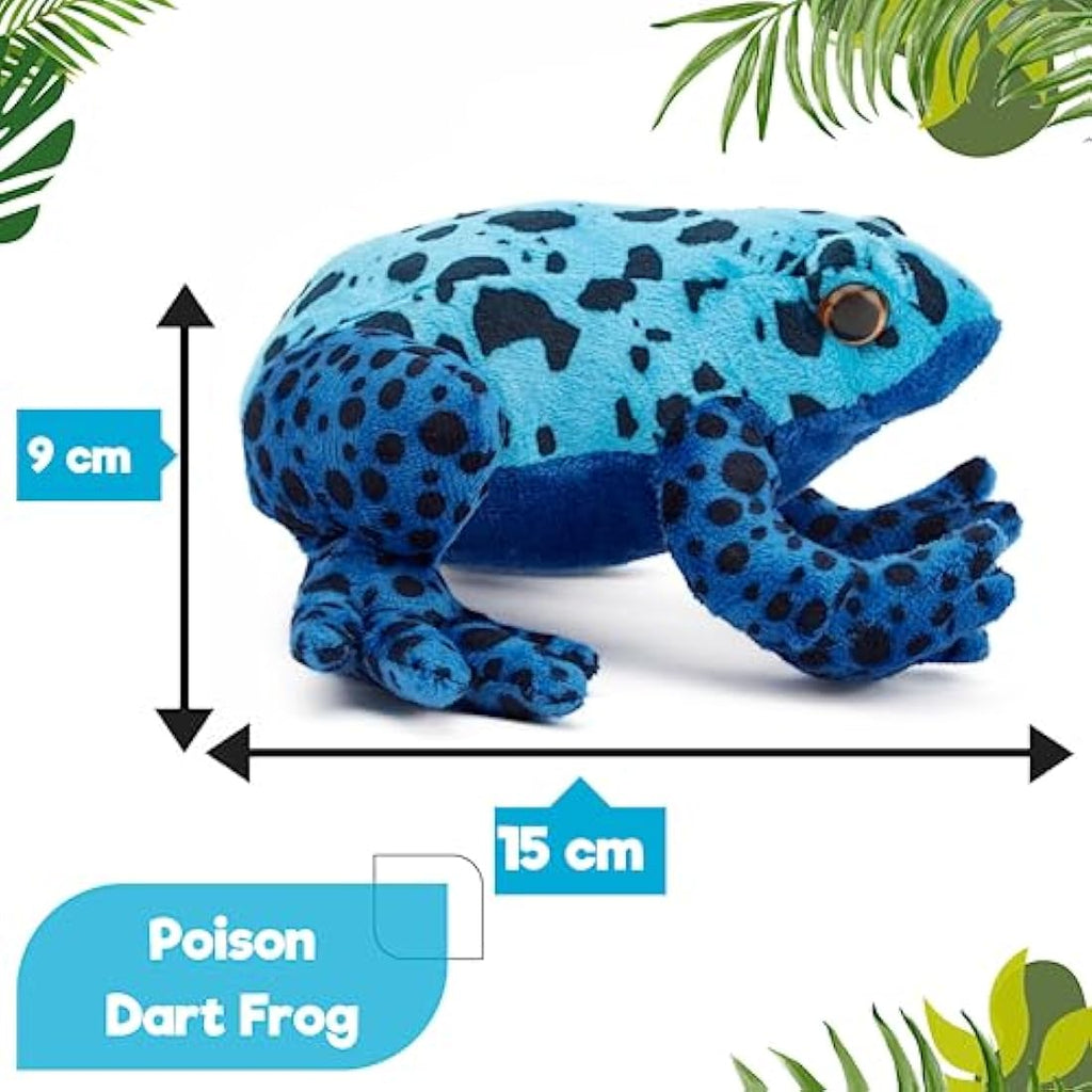 Zappi Co Blue Poison Dart Frog - 15cm Recycled Eco-Friendly Plush Toy