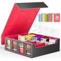 Hot Bee MTG Card Storage Box | 2400+ Deck Case PU Leather - Red