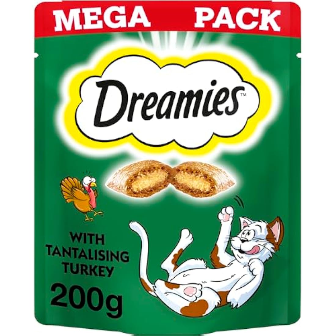 Dreamies Turkey Cat Treats Mega Pack – 6 x 200g Crunchy Biscuits