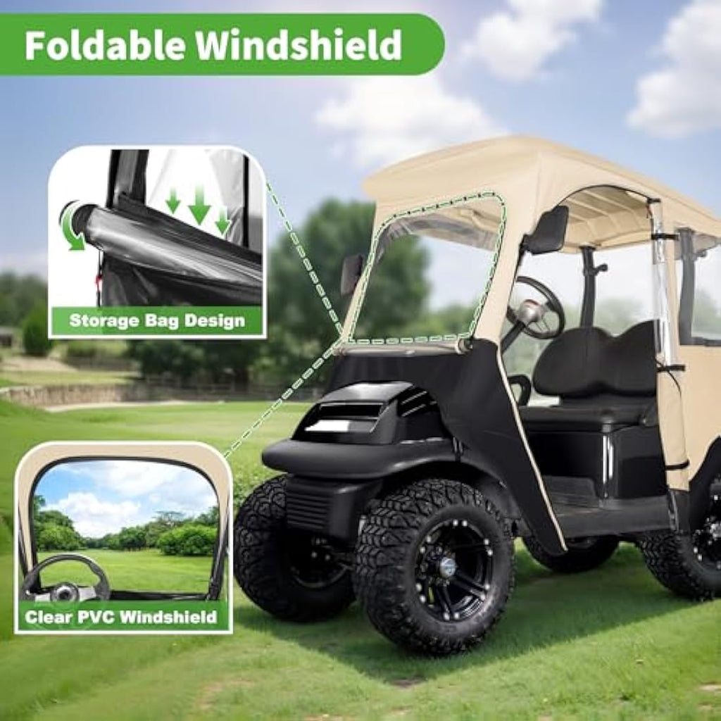 10L0L Club Car Precedent Golf Cart Enclosure – 2 Passenger Waterproof Cover
