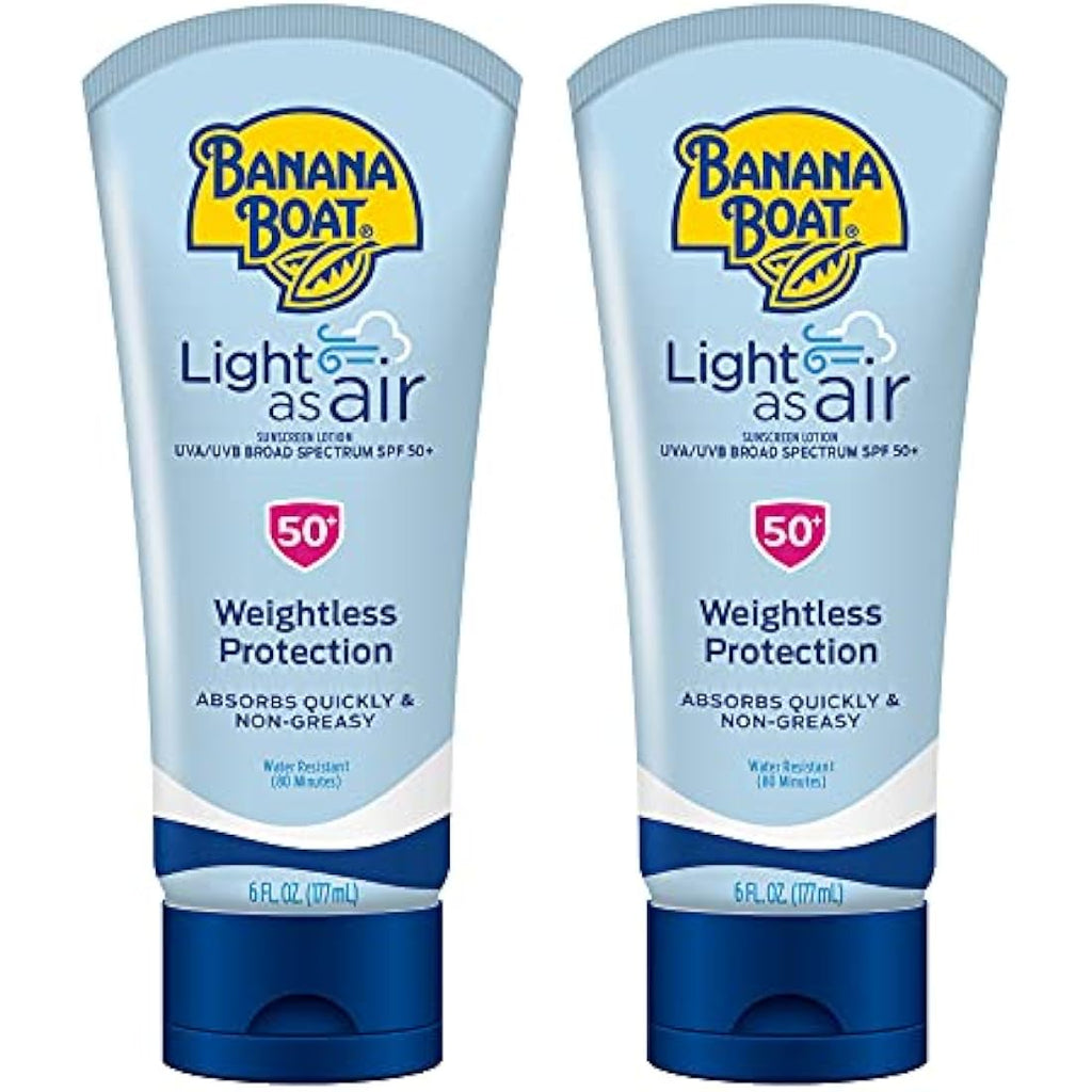Banana Boat Light As Air SPF 50 Sunscreen Lotion, 6oz Twin Pack | 2ct