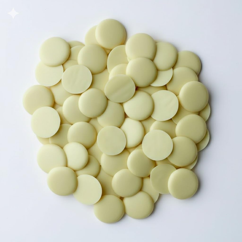 Belcolade Belgian White Chocolate Buttons – 1kg Easy Melt Cacao Trace