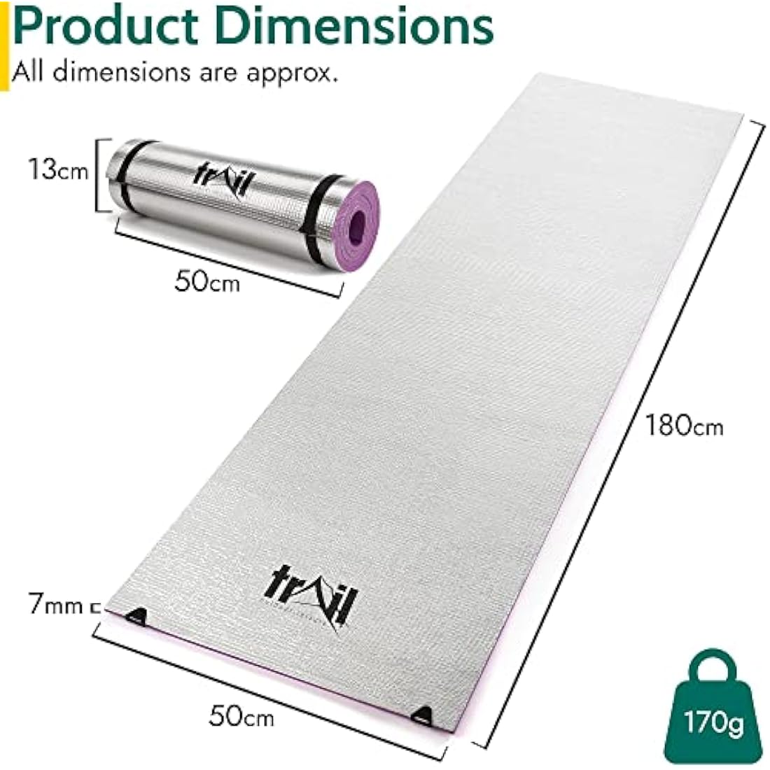 Jolof Store Aluminium Thermal Camping Mat – 7mm Waterproof Sleeping Pad