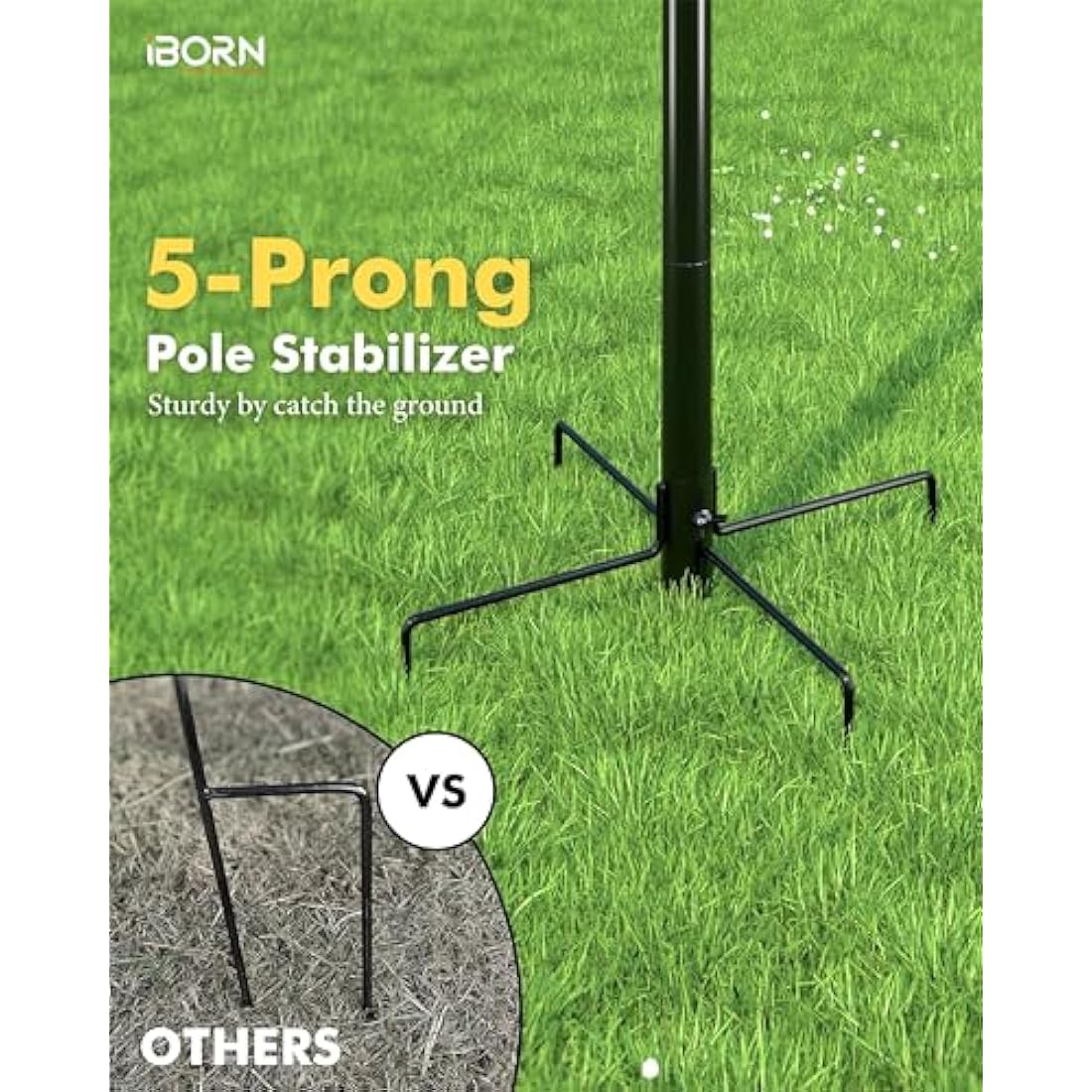 iBorn Heavy Duty Bird Feeding Station – 87 Inch Metal Pole with 4 Hooks