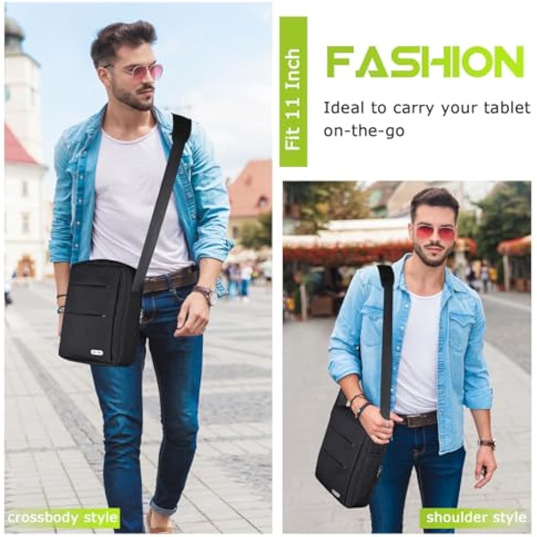 UBAYEE Men's Shoulder Bag | RFID Blocking 11 Inch Tablet Messenger
