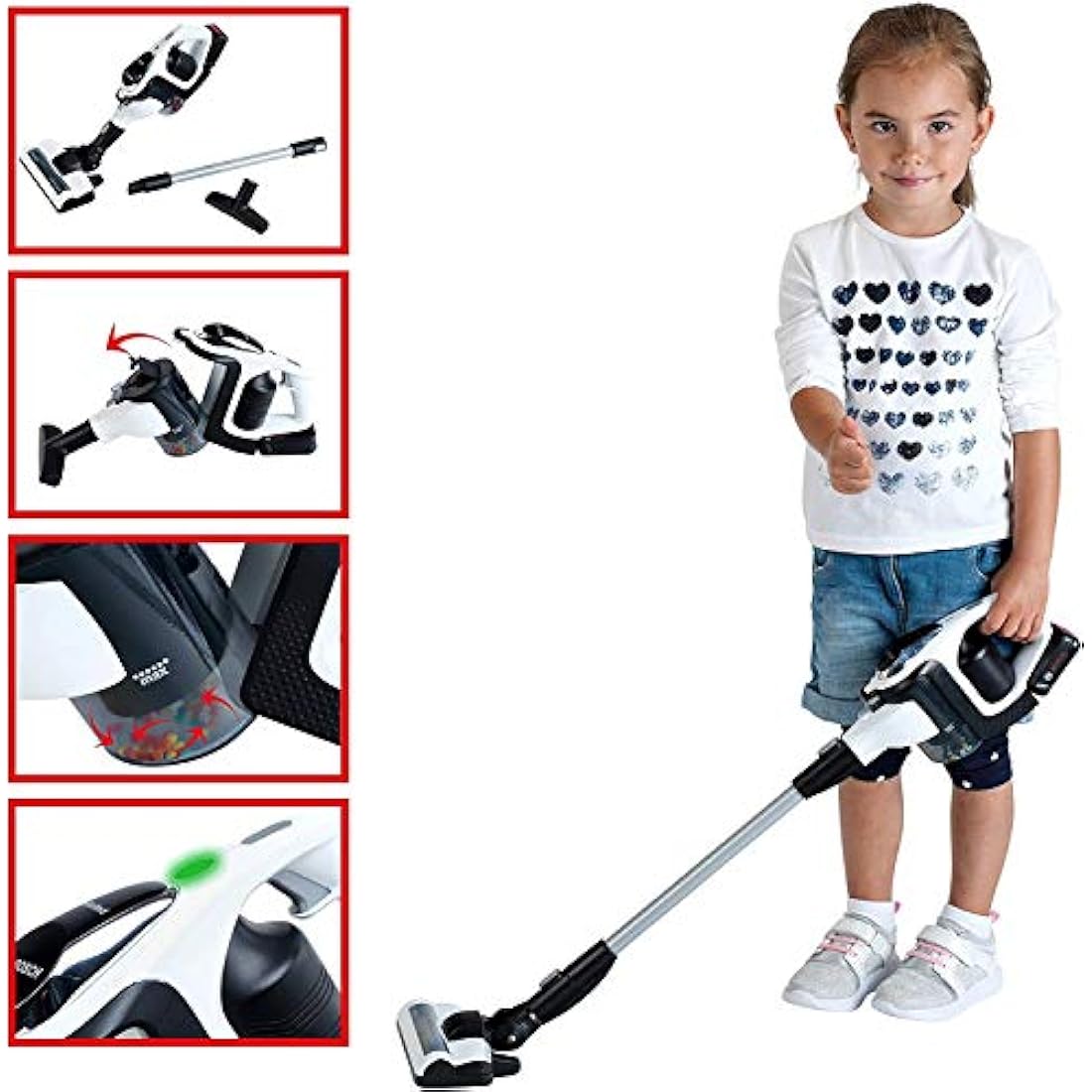 Theo Klein Bosch Unlimited Toy Vacuum Cleaner with Suction and Sound