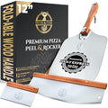 Jolof Store Aluminium Pizza Peel Set – 12x14 Inch Spatula & Rocker
