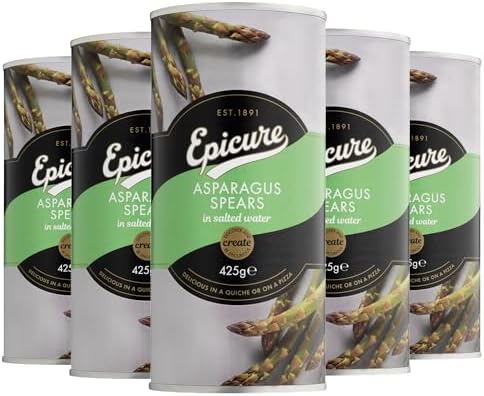 Epicure Green Asparagus Spears in Salted Water, 425g (Pack of 12)