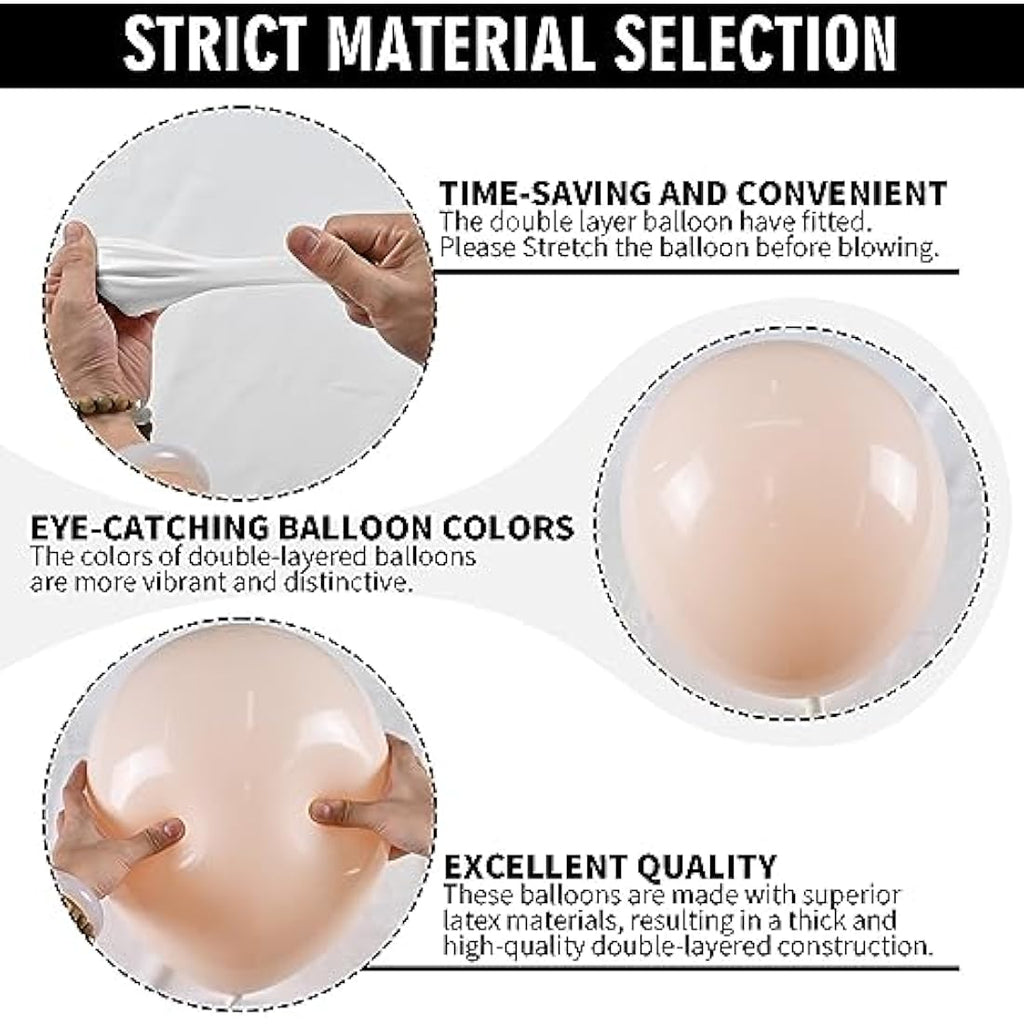 Double Stuffed Blush Balloon Garland Kit - 73pc Cream Pink Arch