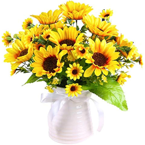 Jolof Store 2-Pack Silk Sunflower Artificial Flowers for Home Decor