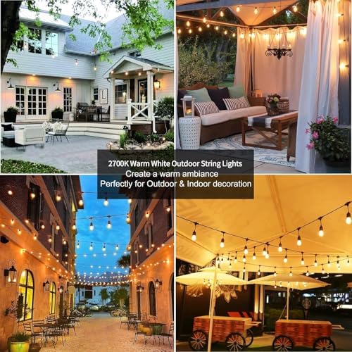 ZOTOYI S14 Outdoor String Lights | 100FT Waterproof LED Festoon Lights
