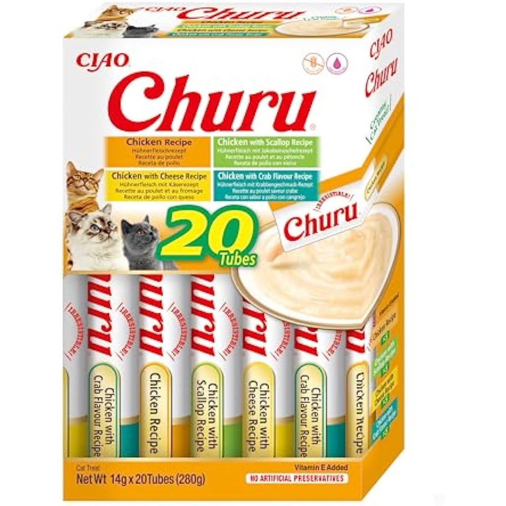 Inaba Churu Chicken Variety Cat Treats – Grain-Free Puree (20 Pack)
