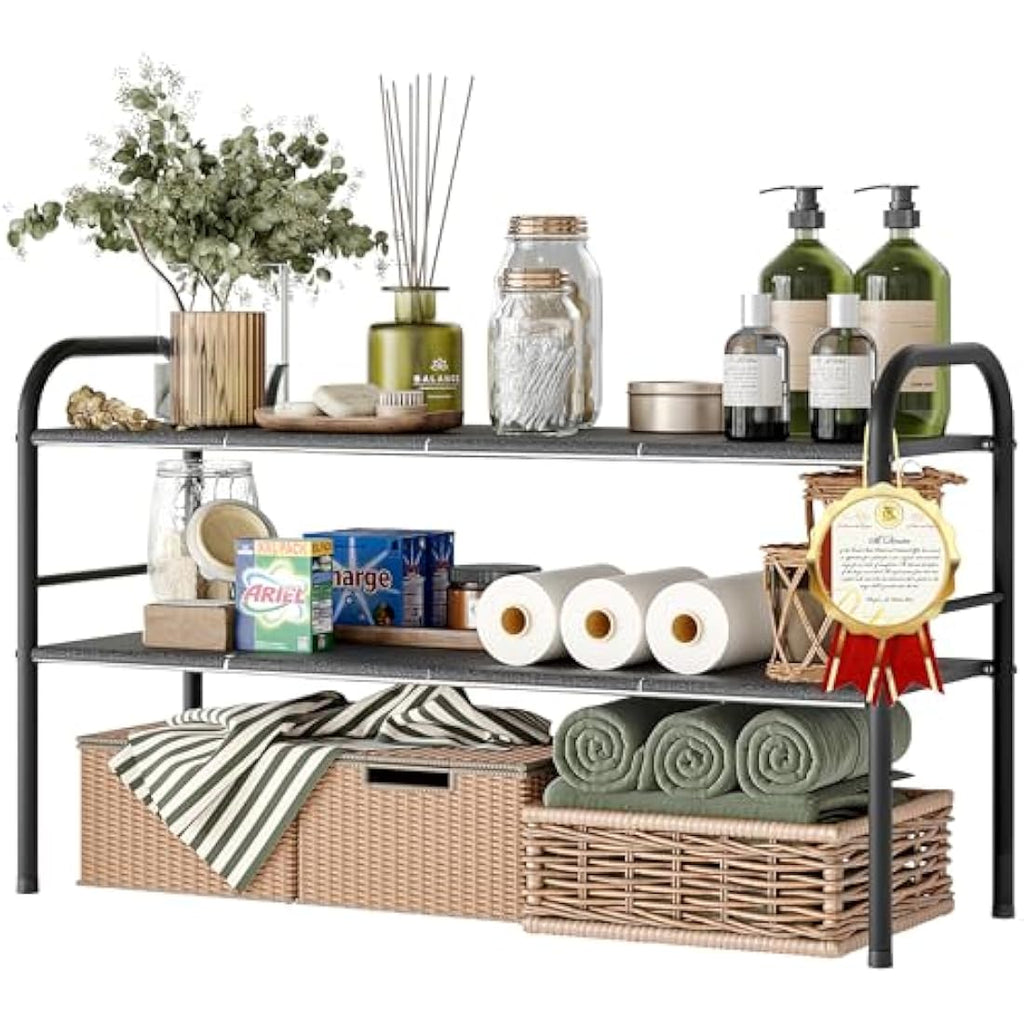NETEL Expandable Under Sink Storage – 2 Tier Metal Kitchen Organiser